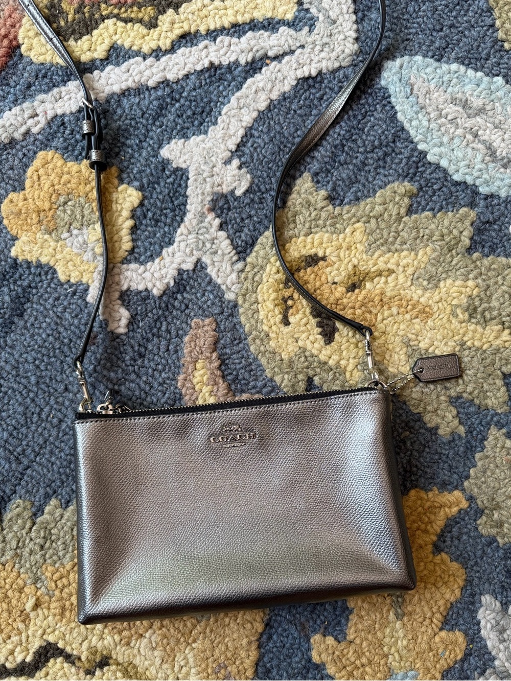 Coach Lyla Metallic Pebbled Leather Triple Compartment Crossbody Bag